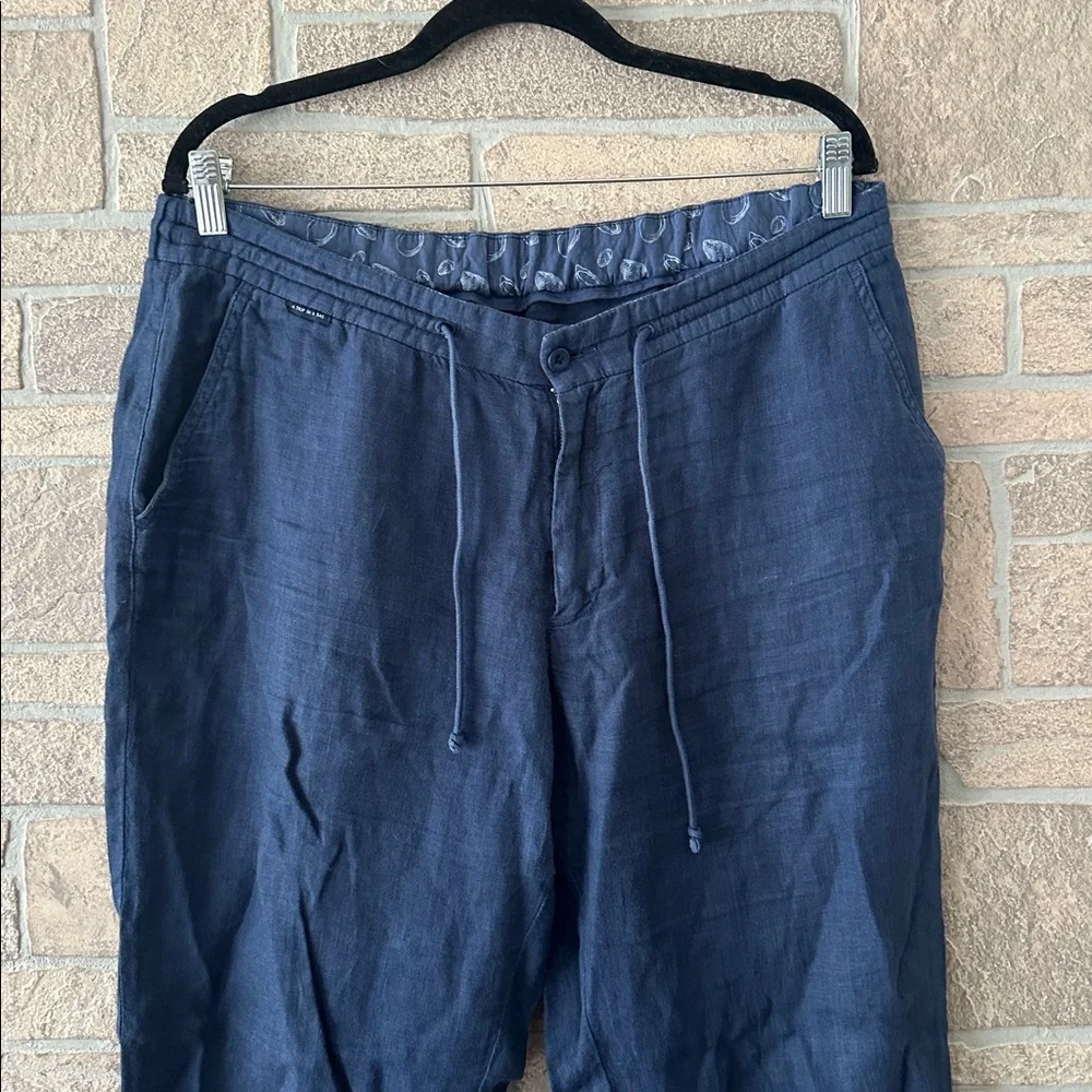 04651/ A Trip In A Bag Casual Pants Size 2XL US Navy Blue 100% Linen